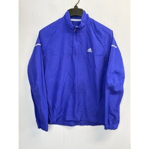 Adidas Women's S 1/4 Zip Pullover Polyester Blue  Running Windbreaker Climaproof
